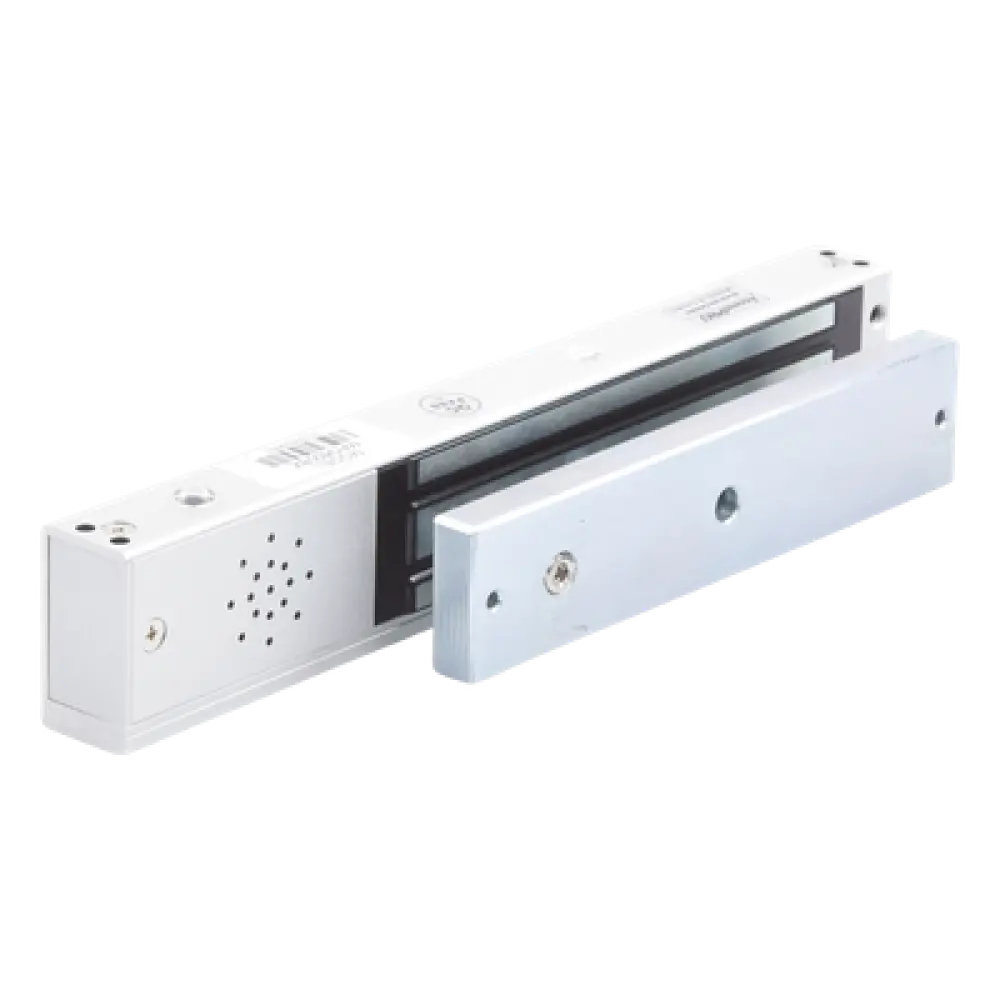 Chapa Magnética Electromagnética / 280 kg (600 lb) / Alarma Buzzer con Temporizador 5-30 s / Voltaje Dual 12/24 VDC / LED Estado / Libre Magnetismo Residual