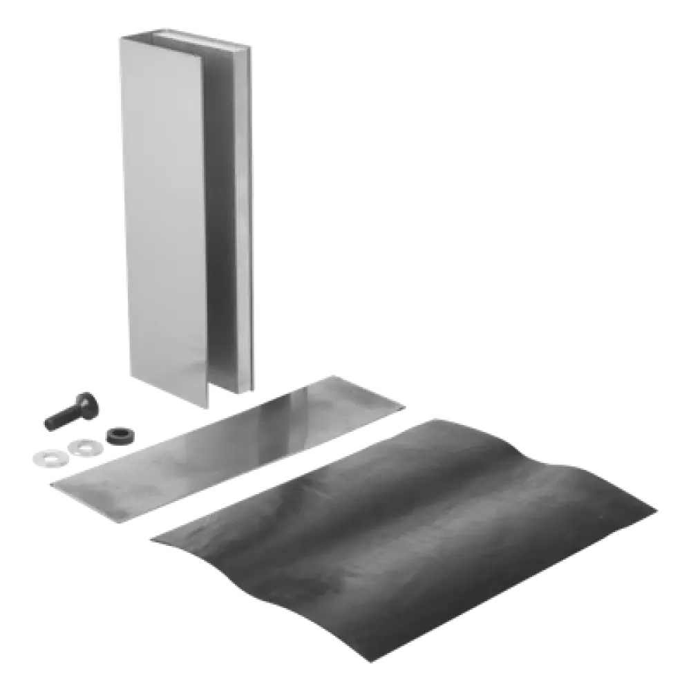 Bracket de Montaje Tipo U / Puertas de Vidrio 3/4" (19.1 mm) / Chapas Magnéticas 600 a 1200 lbs / Ajuste por Opresores / Aluminio Anodizado