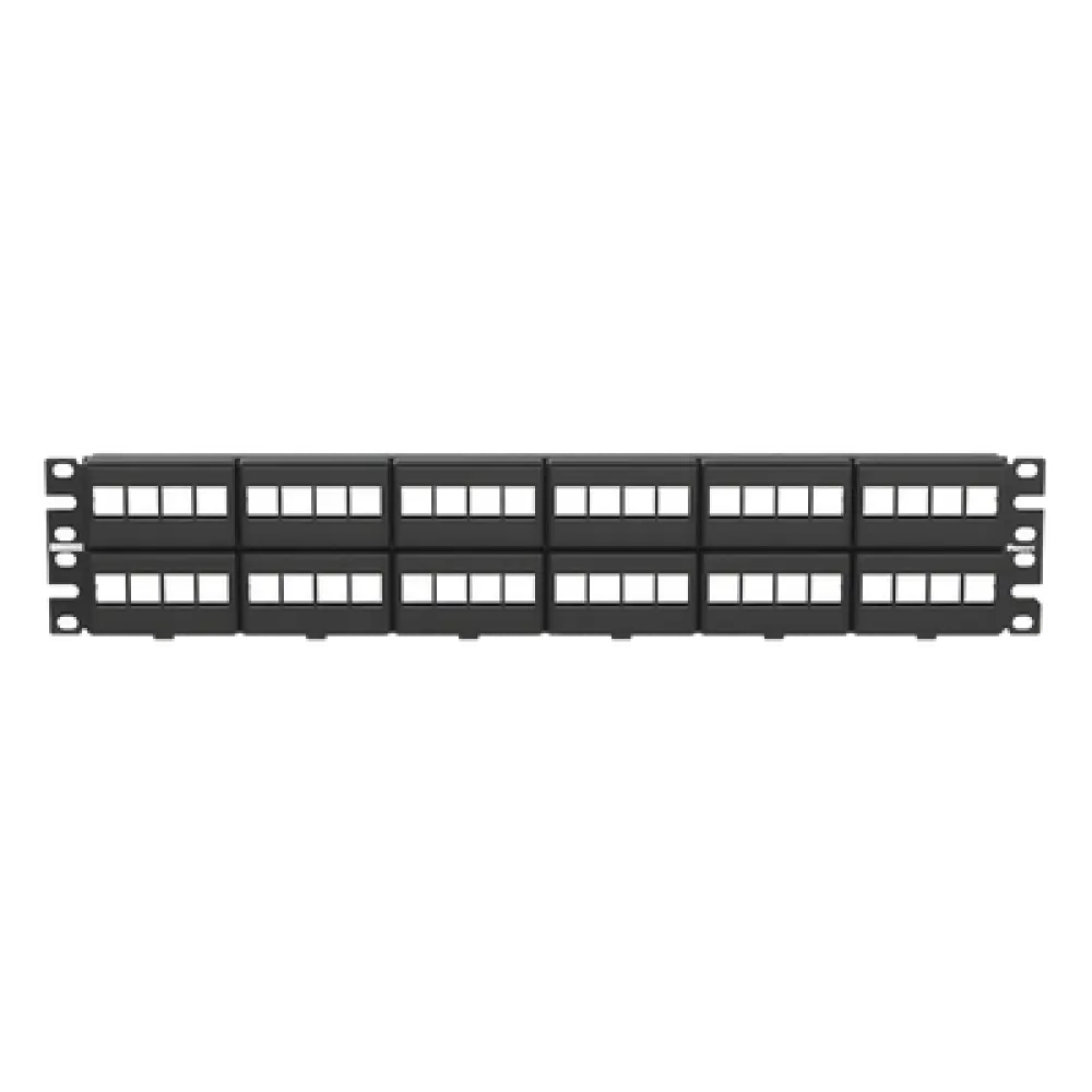 Panel de Parcheo Modular / 48 Puertos / 2UR / 19' Ancho / Acero Inoxidable y ABS / ROHS