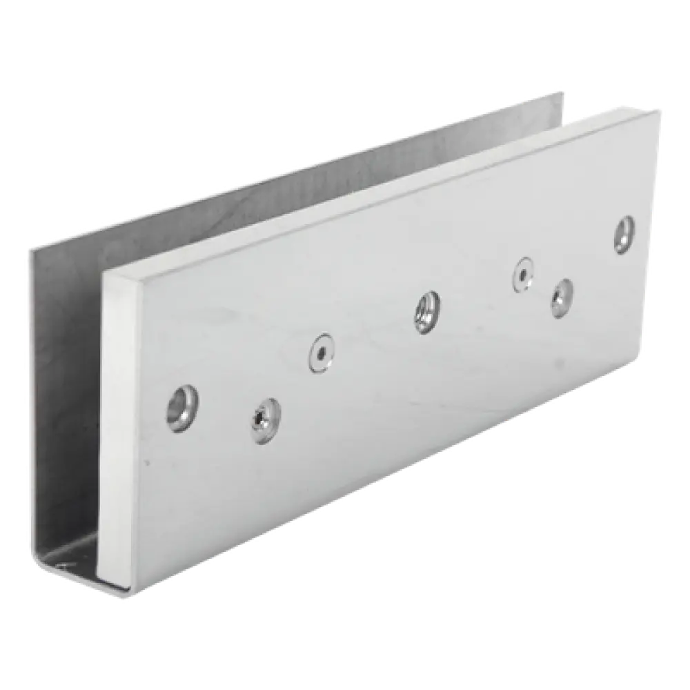 Soporte de Montaje en U / Vidrio 1/2" / Cargas 600, 750 y 1200 lbs / Ajuste por Opresores / Chapas Magnéticas