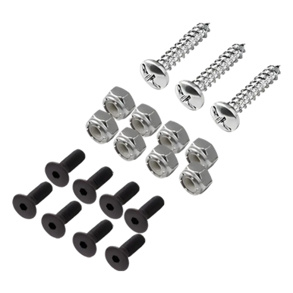 Kit de Instalación para Chapa Magnética / 19 Piezas / Tornillos Socket Flat 6/32 / Tuercas Insertables 6/32 / Tornillos Busca Rosca 8 x 3/4