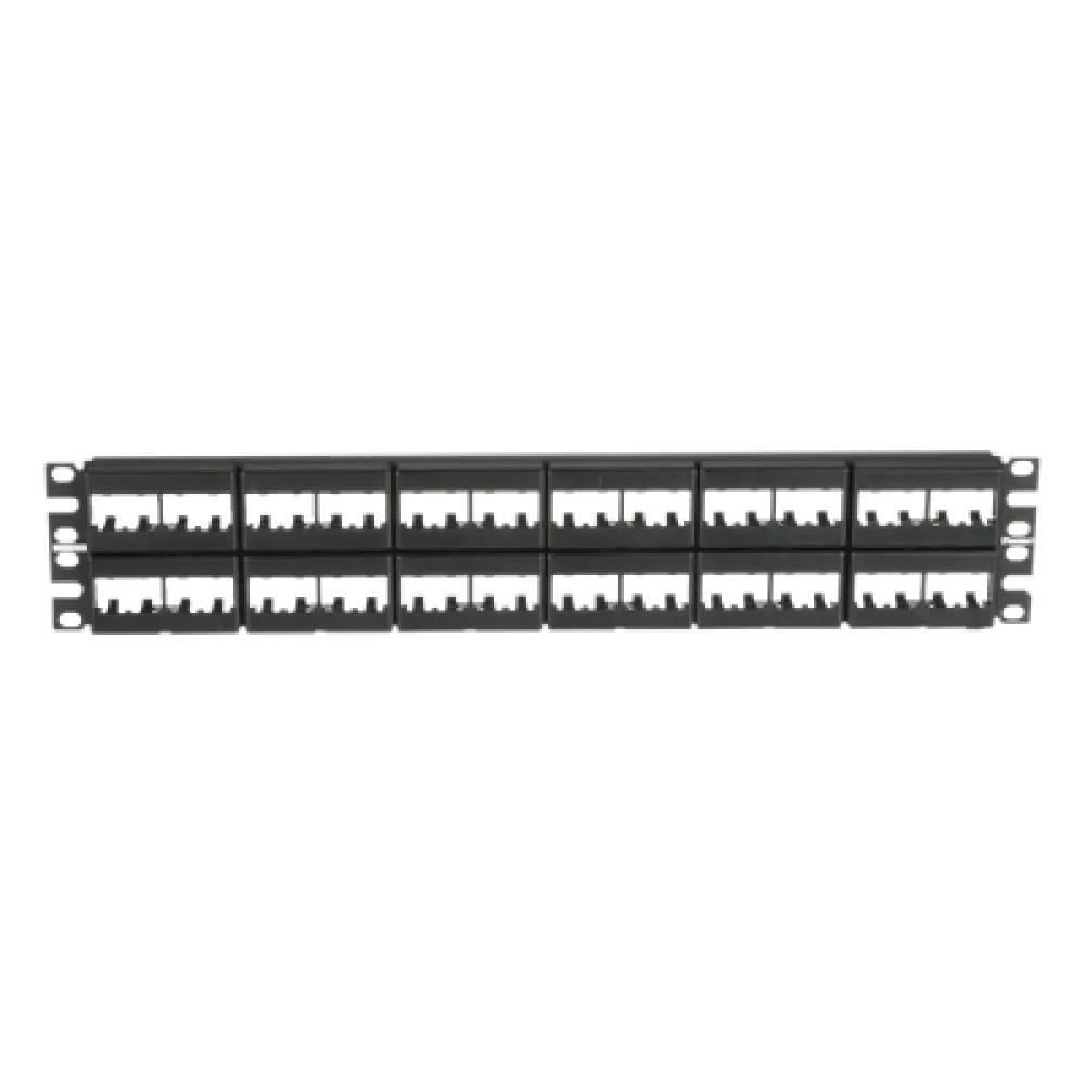 Panel de Parcheo Modular / 48 Puertos / 2 UR / 19in / Plano / Sin Blindaje / Mini-Com