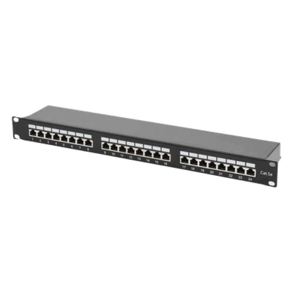 Panel de Parcheo / 24 Puertos / Cat5e STP Blindado / Rack 19" / 0.48 m