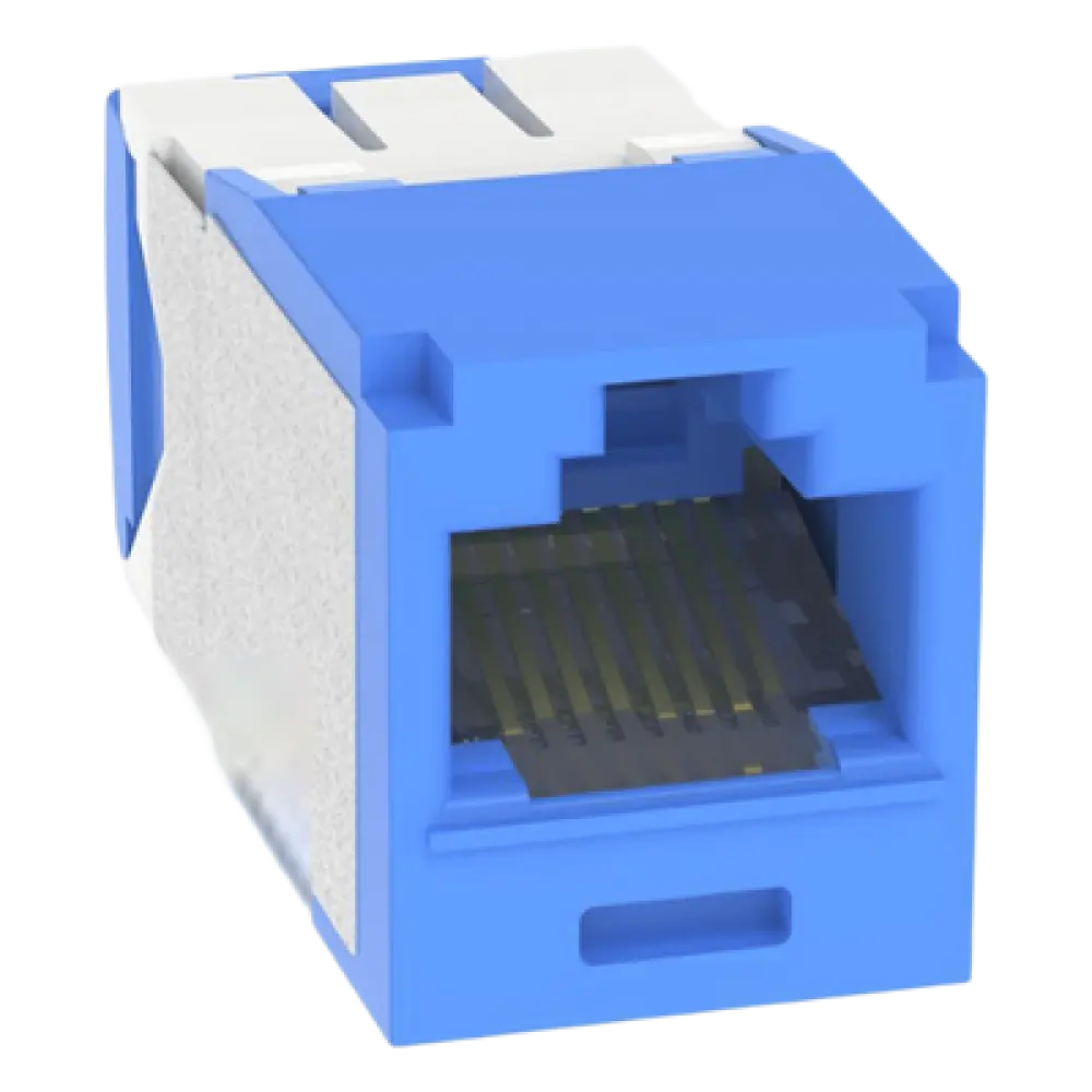 Conector Jack RJ45 / Categoría 6A / Terminación sin Herramienta / Gel Anti-Corrosión / 8 Posiciones 8 Cables / Operación 70°C / Color Azul