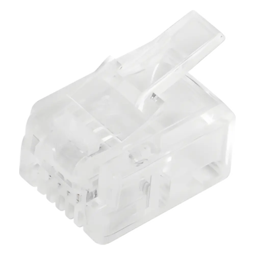 Plug Modular RJ11 / 4 Contactos / Chapado Oro 50 Micras / Paquete 100 Piezas
