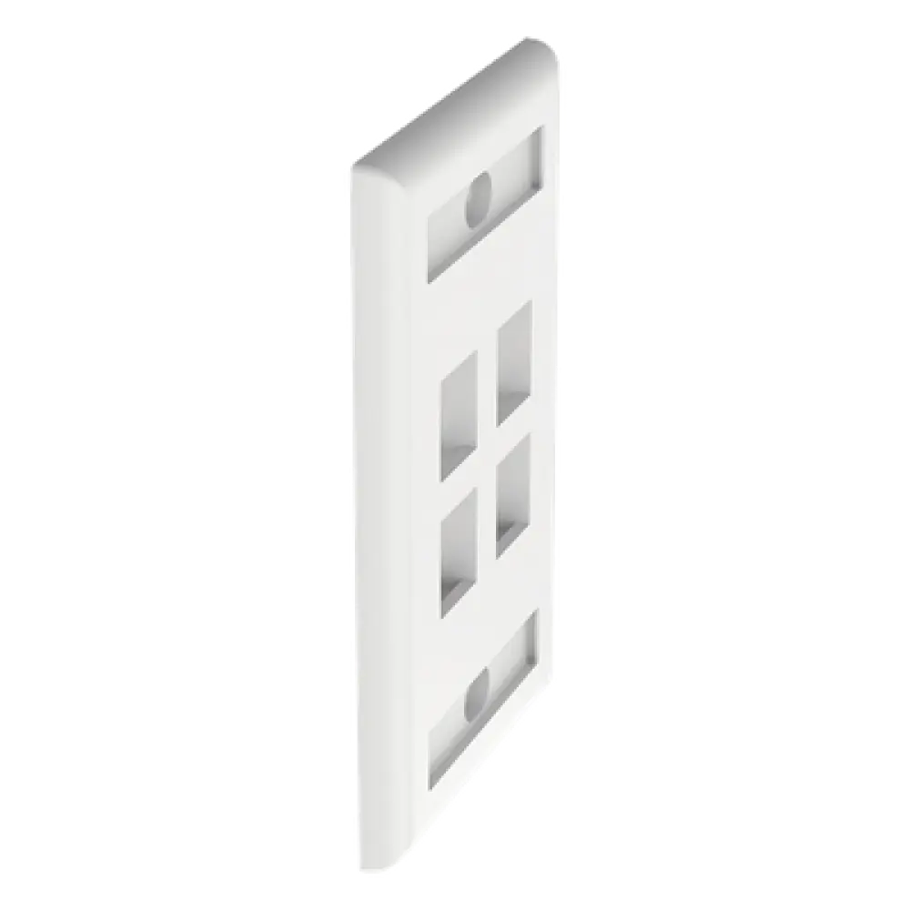 Placa de Pared Vertical / 4 Puertos Keystone / 69.8 x 114.3 mm / 2.75 x 4.5 pulg. / Con Etiquetas / Blanco