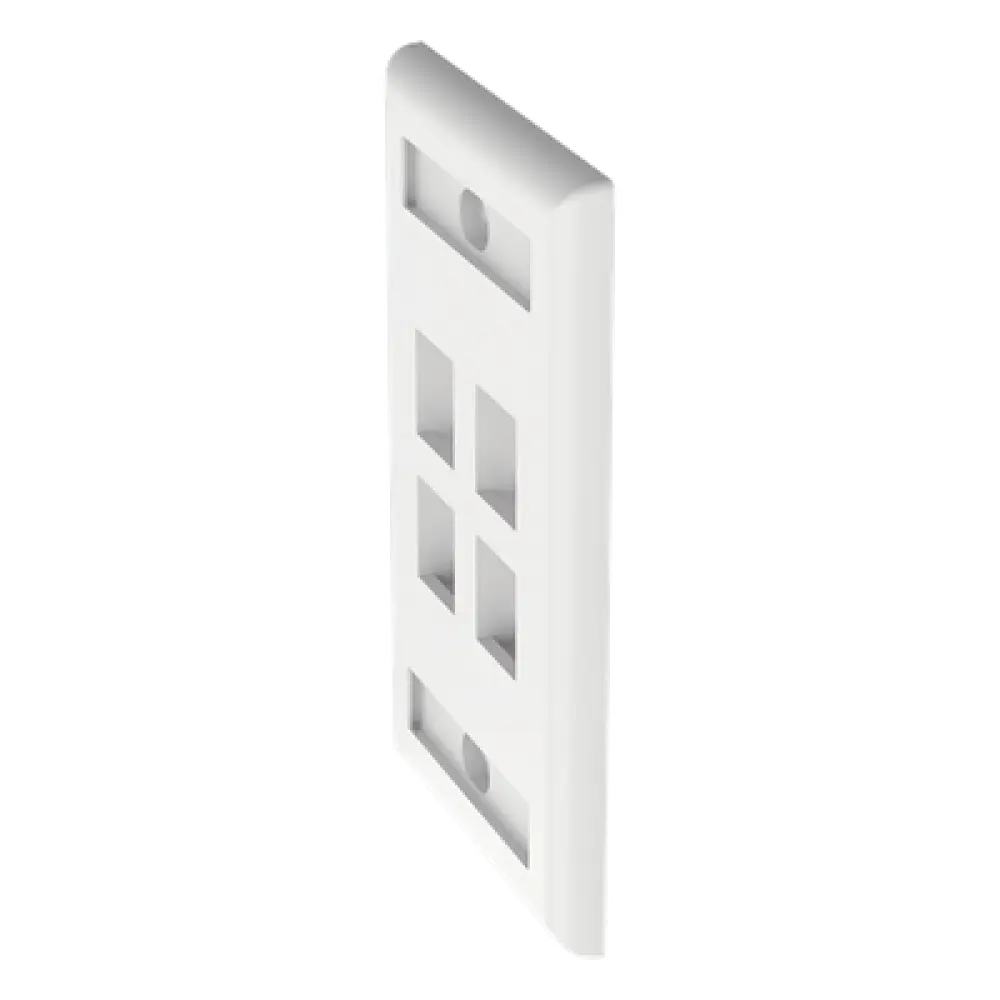 Placa de Pared Vertical / 4 Puertos Keystone / 69.8 x 114.3 mm / 2.75 x 4.5 pulg. / Con Etiquetas / Blanco