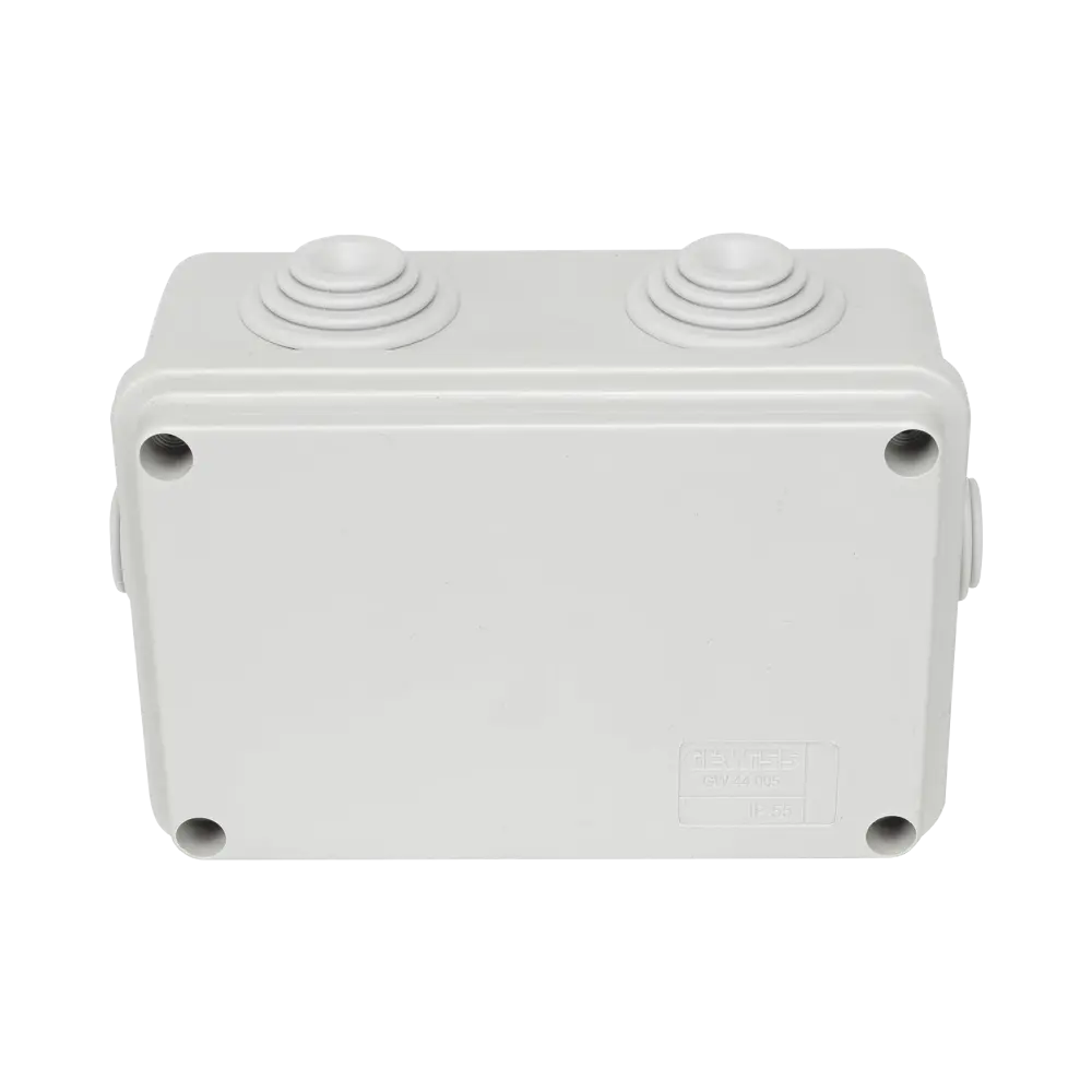 Caja Estanca de PVC Para Derivación y Conexión, 6 Entradas, Tapa Atornillada, 120x80x50 mm (Área interna), Uso Exterior IP55, Material que no Propaga el Fuego y Libre de Hálogenos