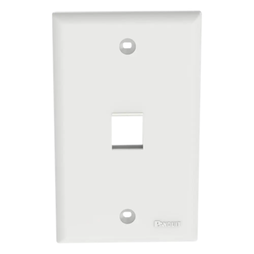 Placa de Pared Vertical / Estilo Plano / 1 Puerto Keystone / ABS / 69.8 x 114.3 mm / 2.75 x 4.5 pulg. / Blanco