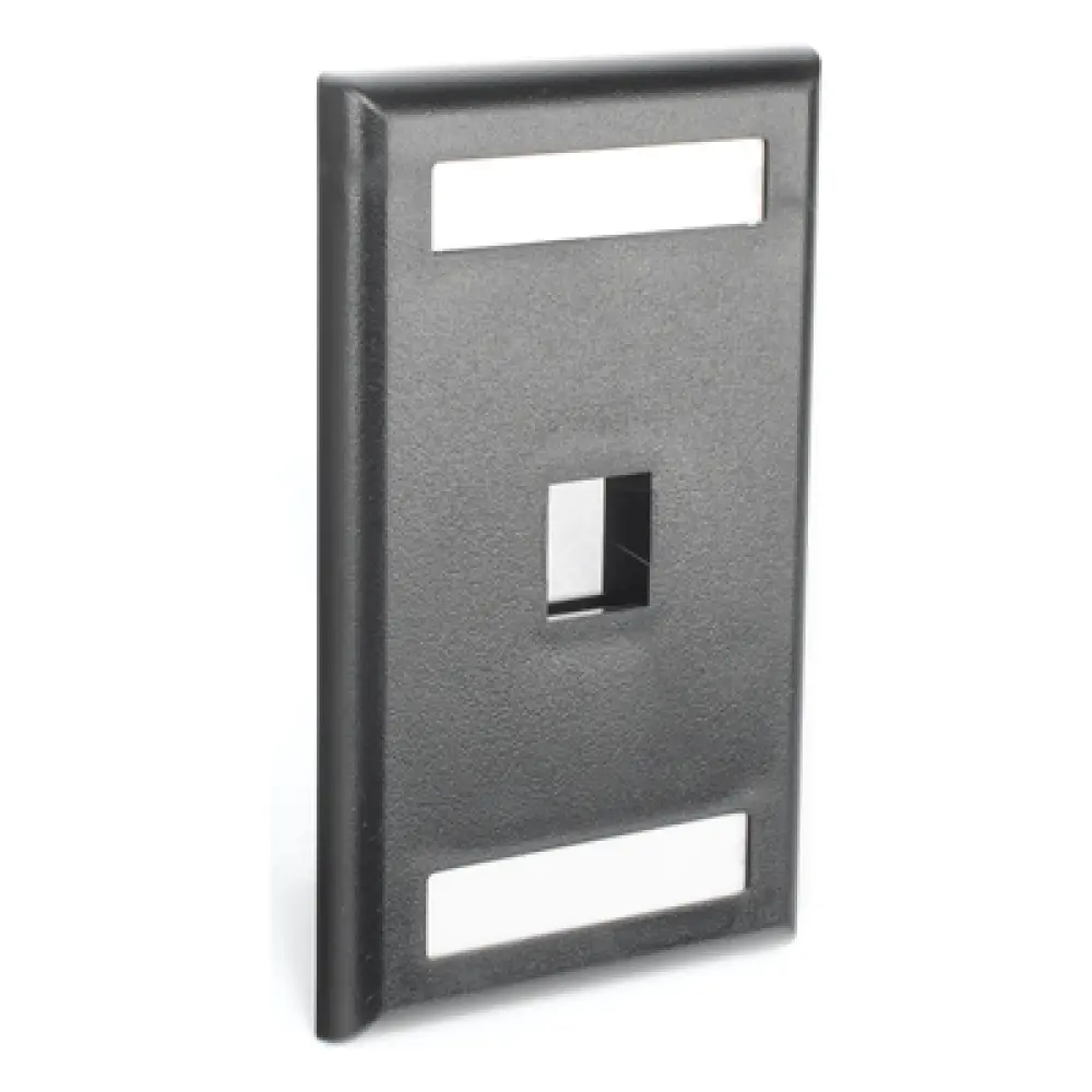 Placa de Pared Vertical / 1 Puerto Keystone / 69.8 x 114.3 mm / 2.75 x 4.5 pulg. / Con Espacios para Etiquetas / Color Negro