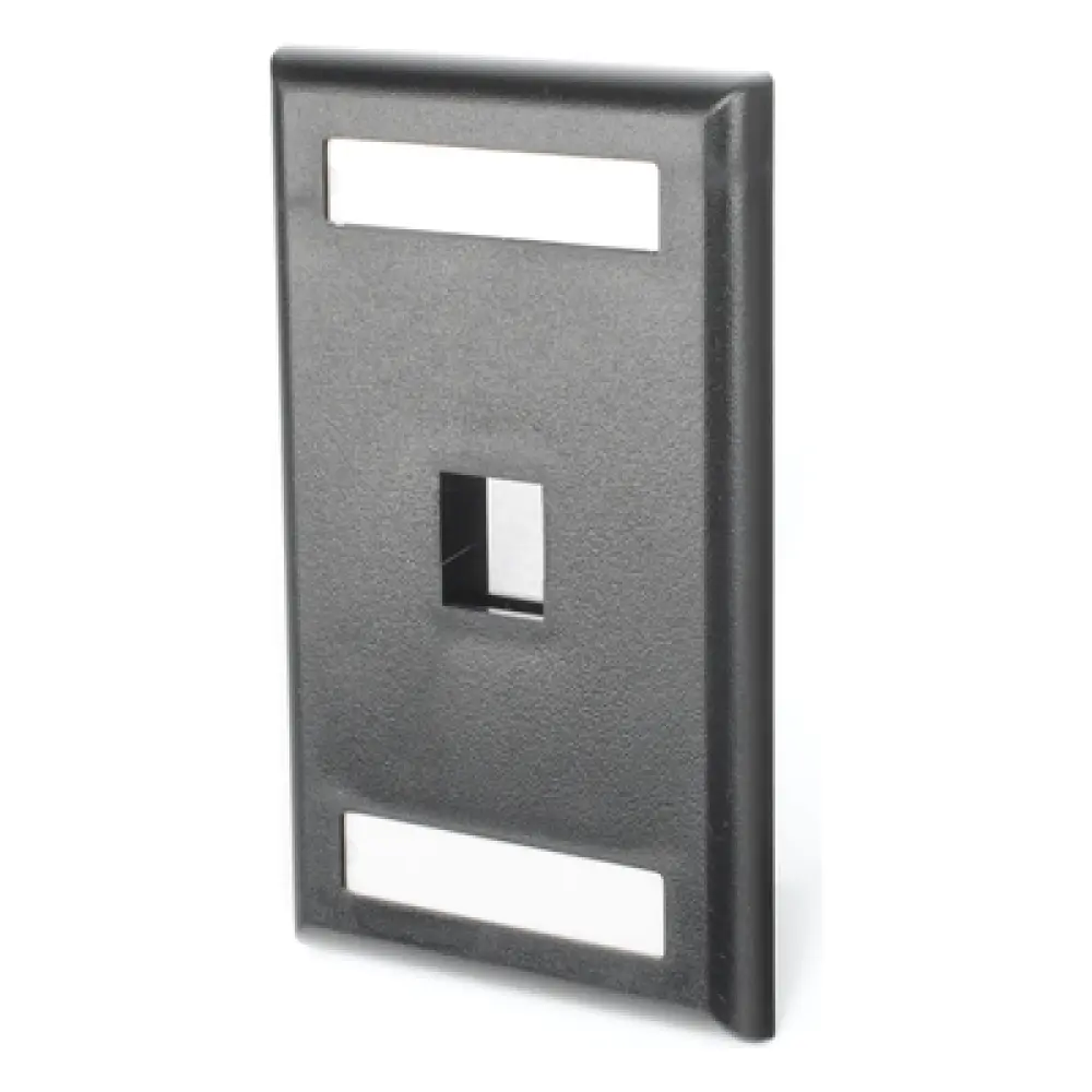 Placa de Pared Vertical / 1 Puerto Keystone / 69.8 x 114.3 mm / 2.75 x 4.5 pulg. / Con Espacios para Etiquetas / Color Negro