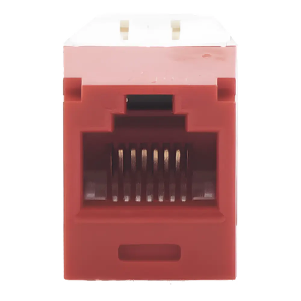 Jack RJ45 / Cat 6 / Sin herramienta de impacto / 8P8C / 22-26 AWG / Color rojo