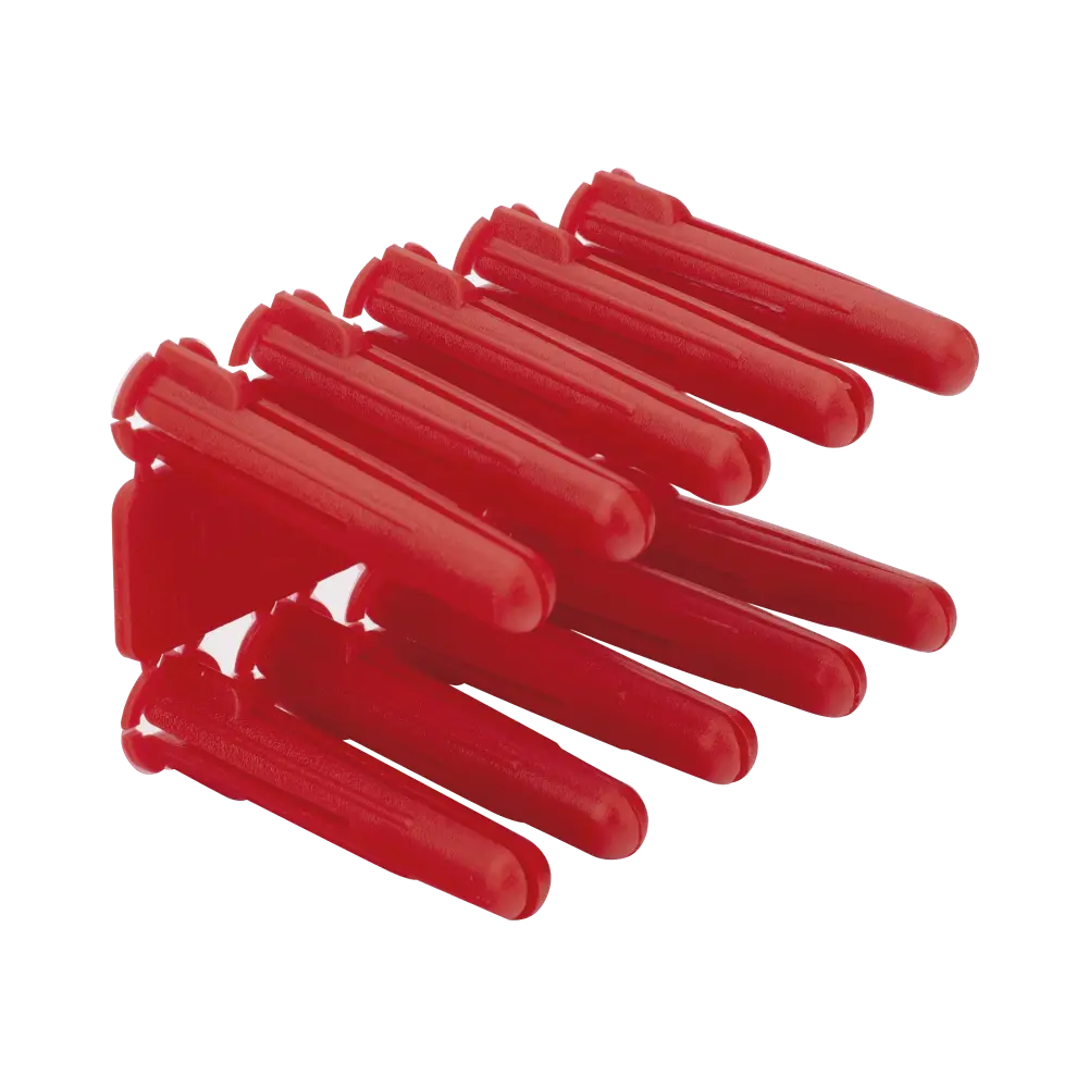Taquete de 1/4 plástico paquete de 100 piezas para fijar objetos con tornillo en muros y techos de concreto o superficies sólidas, compatible con tornillo TH10X de 10 x 1 1/2" (1103-03100)