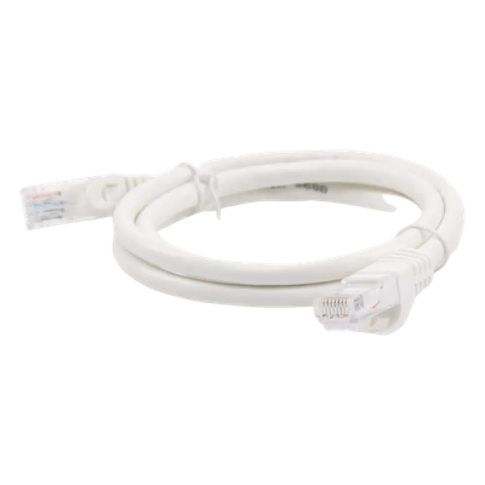 Cable de Parcheo UTP Cat6 / 1 Metro (3.28 Pies) / Blanco / 1 Gbps+ / RJ45