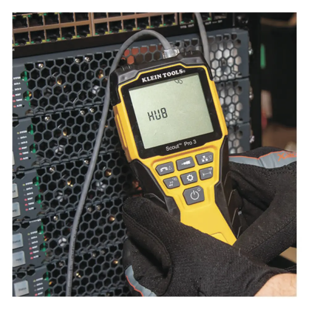 Probador de Cables / Coaxial, Voz, Datos y Video / Longitud 610 m (2001 ft) / 18 Puntos de Desconexión / POE y Voltaje / LCD Retroiluminada