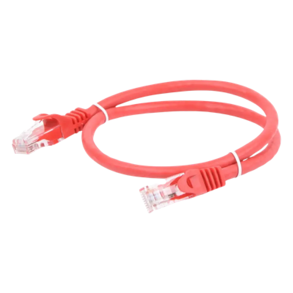 Cable de Parcheo UTP Cat6 / 0.5 m (1.64 ft) / Cobre Puro / Conectores RJ45 Chapados en Oro / Rojo