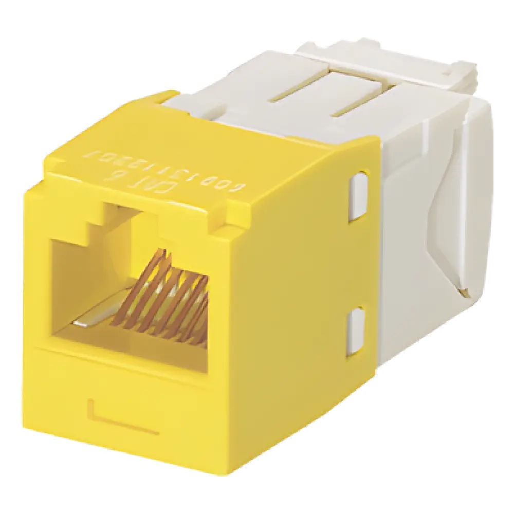Jack RJ45 / Categoría 6 / 8P8C / Terminación TG / Sin herramienta de impacto / Amarillo