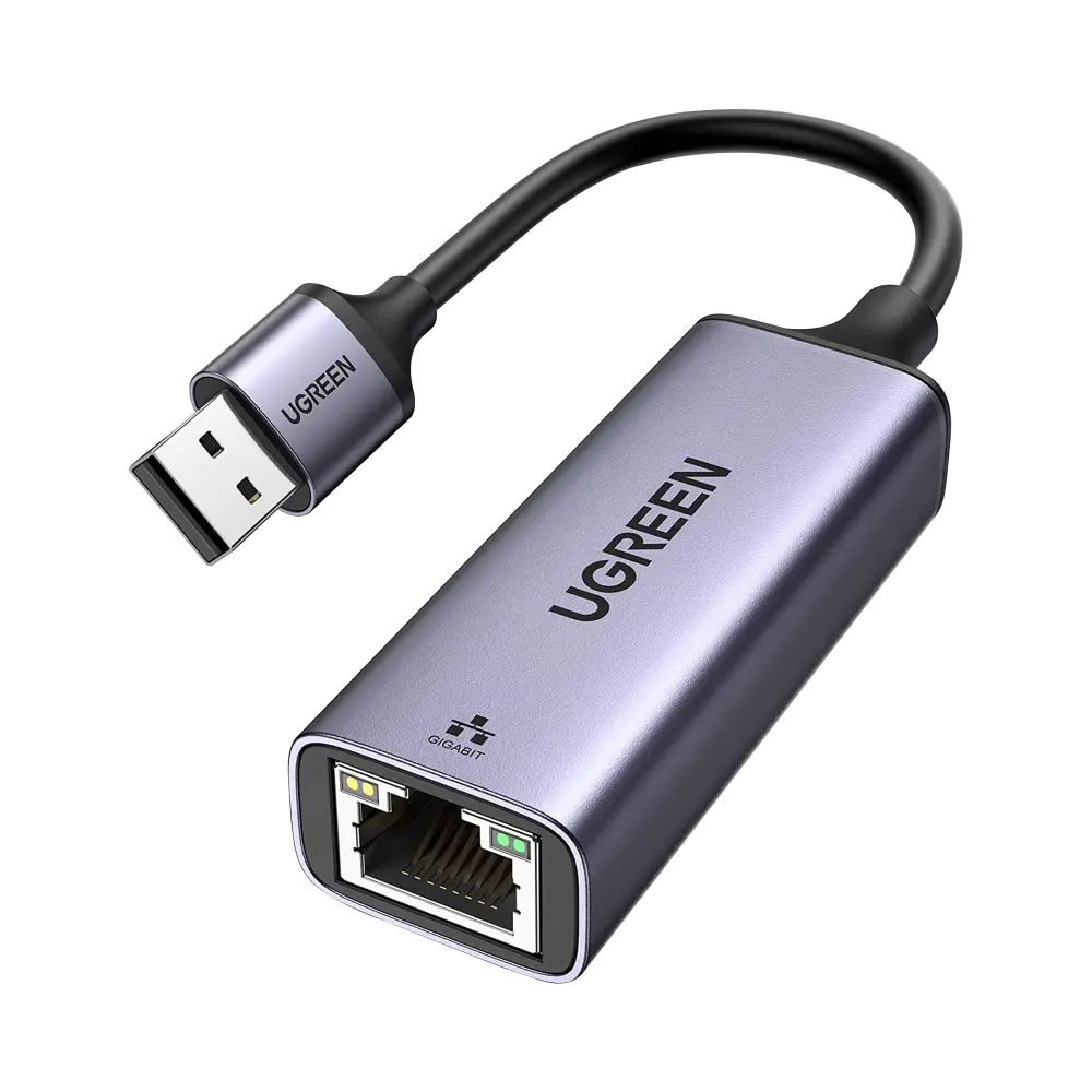 Adaptador de Red USB-A 3.0 a RJ45 /Admite 10/100/1000 Mbps / Caja de Aluminio / Longitud del cable 10 cm