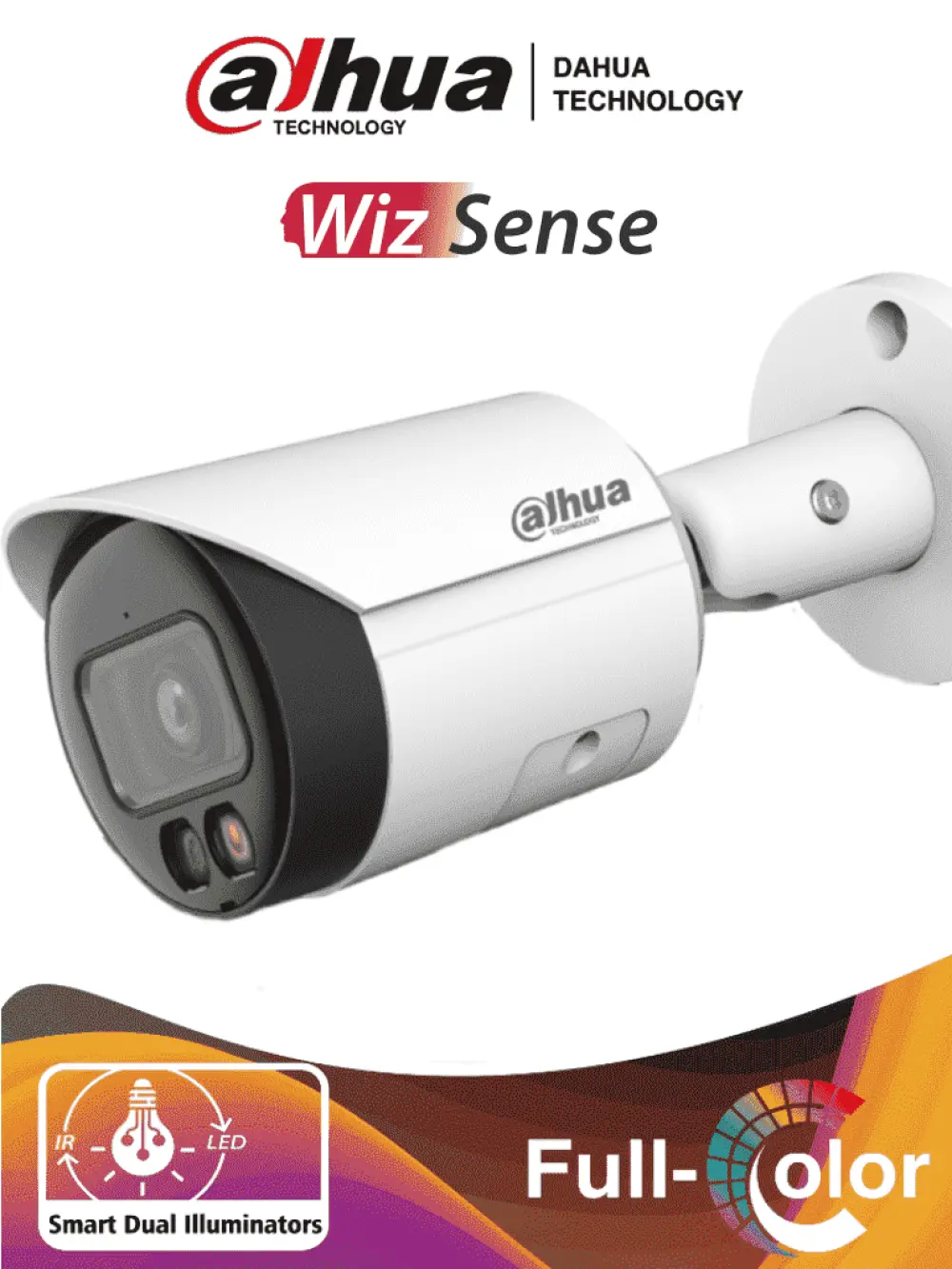 DAHUA IPC-HFW2249S-S-IL - Camara Bullet IP 2 Megapixeles/ Iluminador Dual Inteligente+Full Color/ WizSense/ Lente de 2.8mm/ 107 Grados/ Microfono Integrado/ 30 Mts de IR y Luz Visible/ Metalica/ Ranura MicroSD/ WDR 120dB/ SMD Plus/ PoE/