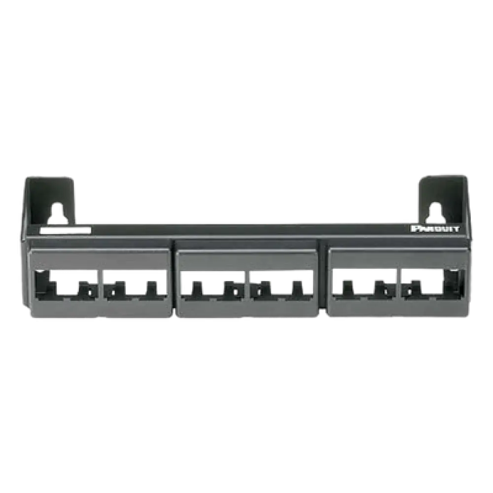 Panel de Parcheo Modular / 12 Puertos / Mini-Com / Montaje en Pared / 228.6 x 44.45 x 63.5 mm / 9 x 1.75 x 2.5 pulgadas / Sin Conectores