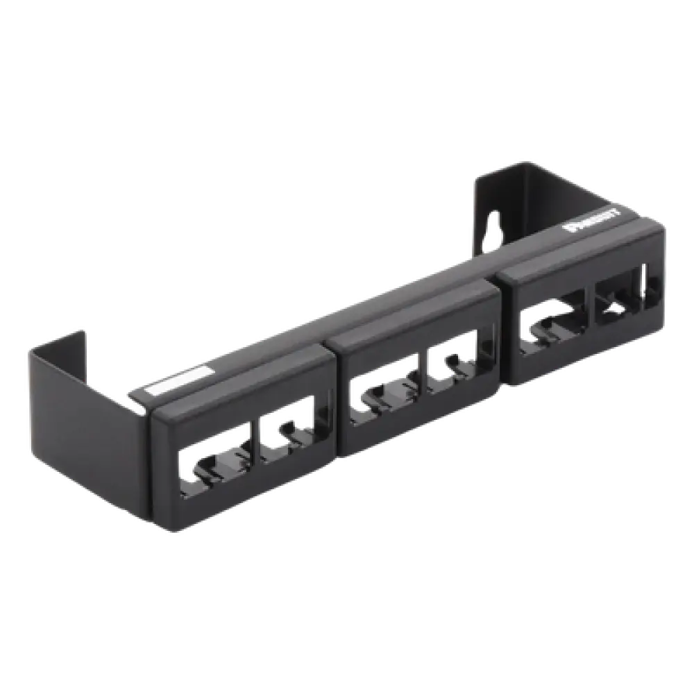 Panel de Parcheo Modular / 12 Puertos / Mini-Com / Montaje en Pared / 228.6 x 44.45 x 63.5 mm / 9 x 1.75 x 2.5 pulgadas / Sin Conectores