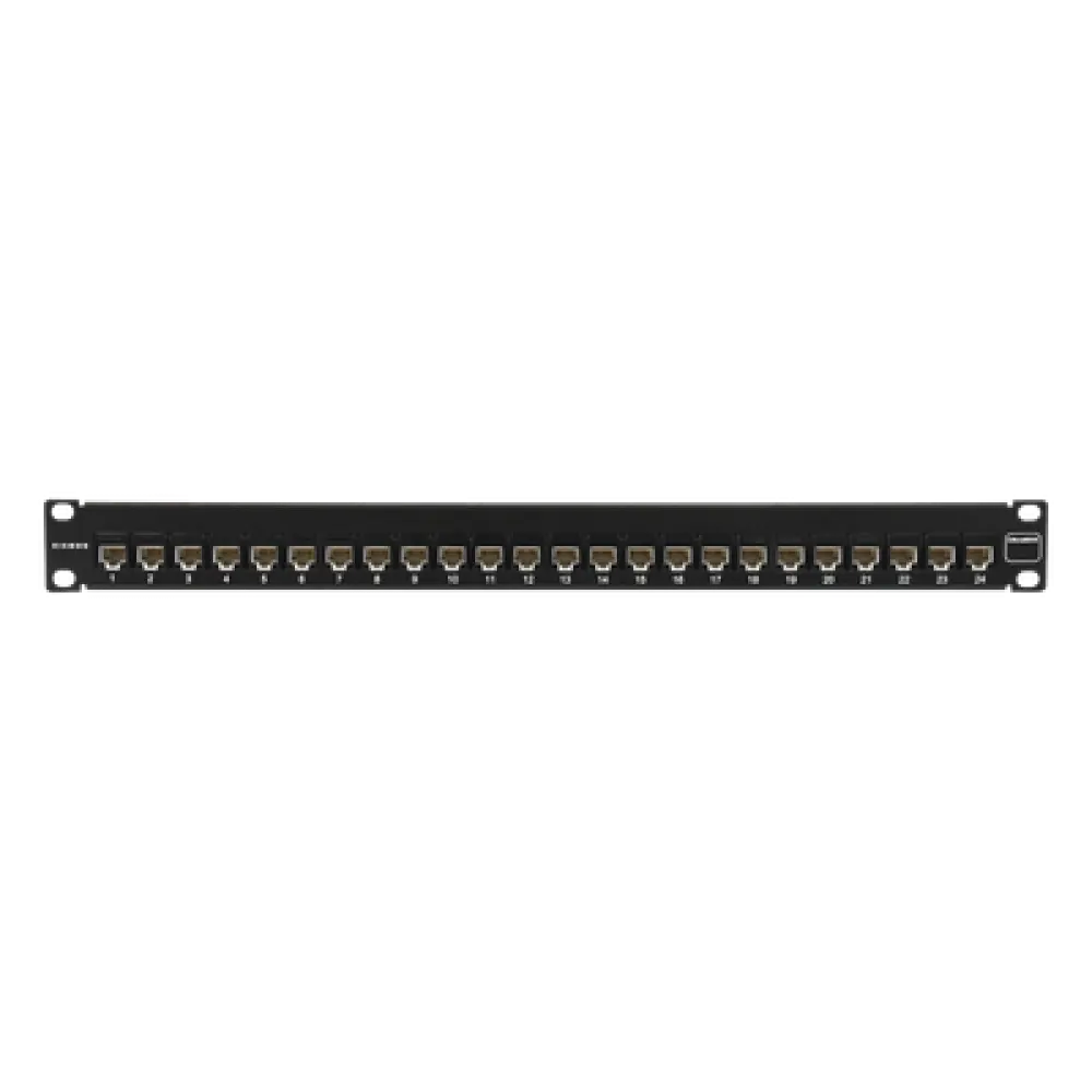 Patch Panel / UTP Cat6A / 24 Puertos Precargados / Plano 1U / Rack 19'