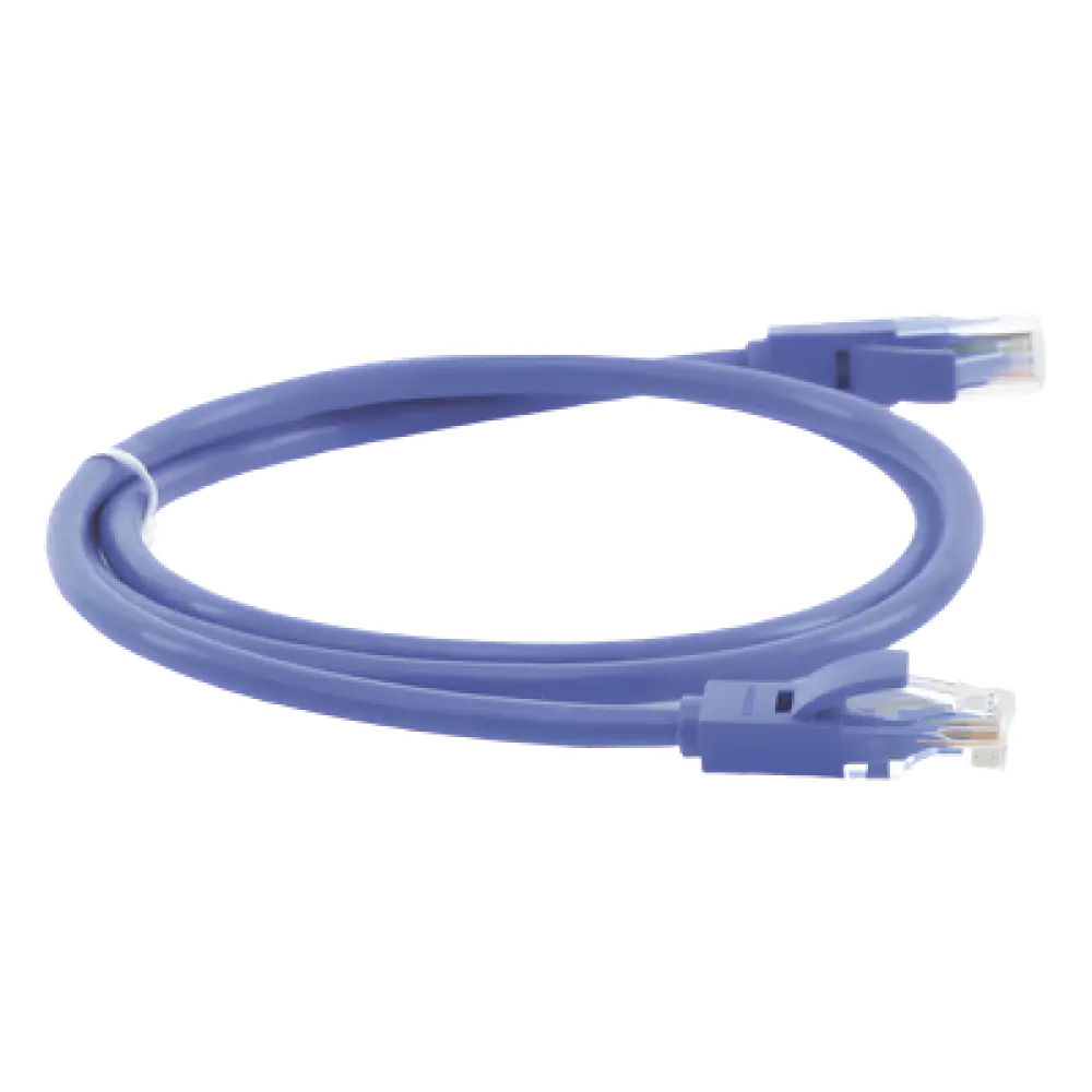 Cable de Parcheo UTP Cat6 / 1m (3.28 ft) / Azul / 26AWG CCA / 250MHz / Gigabit Ethernet