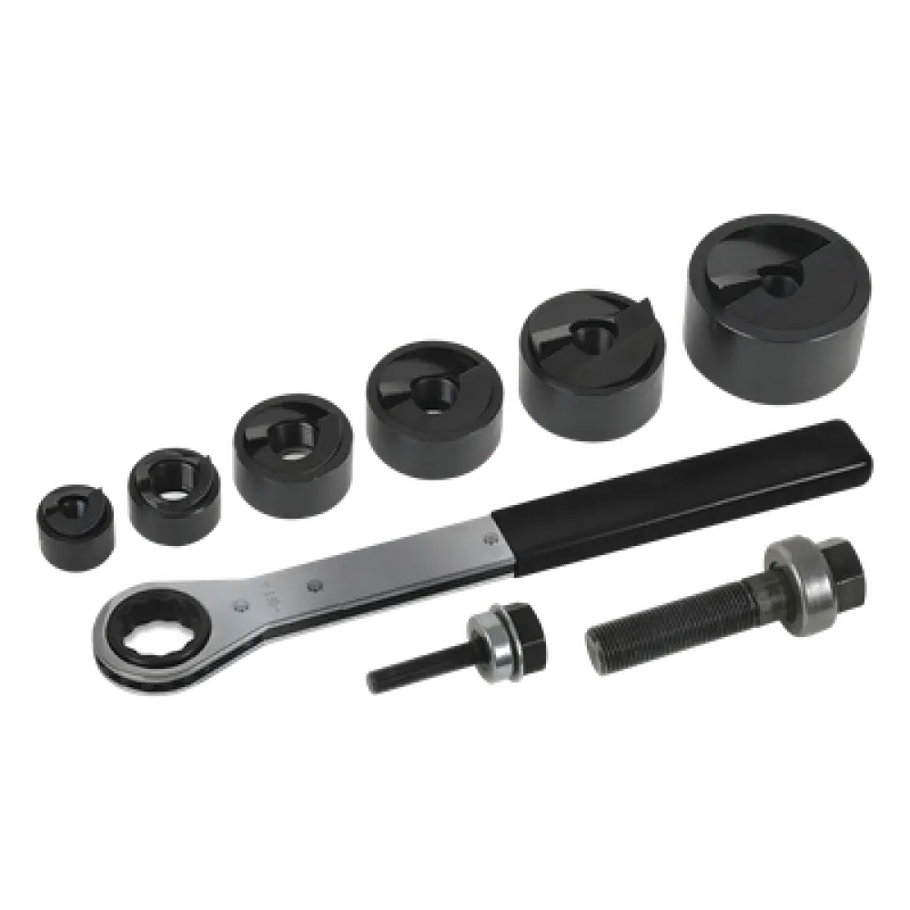 Juego de Sacabocados / 6 Piezas / 1/2 a 2 Pulgadas (12.7 a 50.8 mm) / Con Llave Matraca y Estuche
