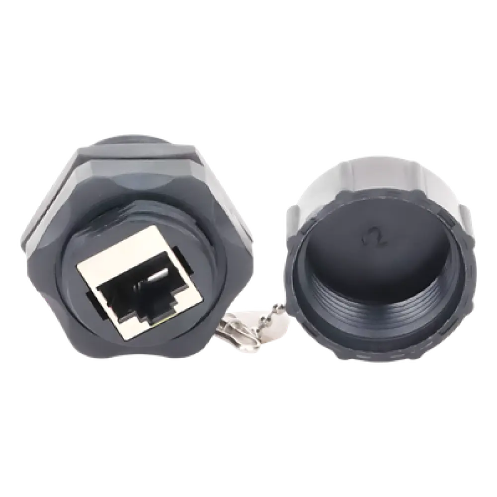 Acoplador Industrial / Cat 6 Blindado / IP67 Waterproof / -10°C a 60°C / 750 Ciclos / 50μm Oro