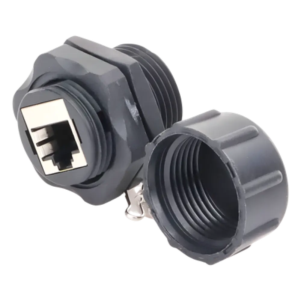 Acoplador Industrial / Cat 6 Blindado / IP67 Waterproof / -10°C a 60°C / 750 Ciclos / 50μm Oro