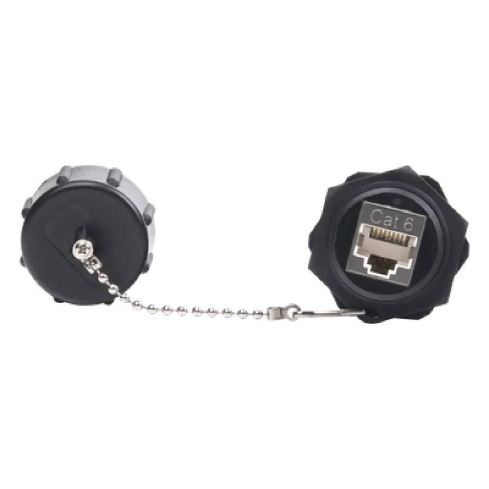 Acoplador Industrial / Cat 6 Blindado / IP67 Waterproof / -10°C a 60°C / 750 Ciclos / 50μm Oro