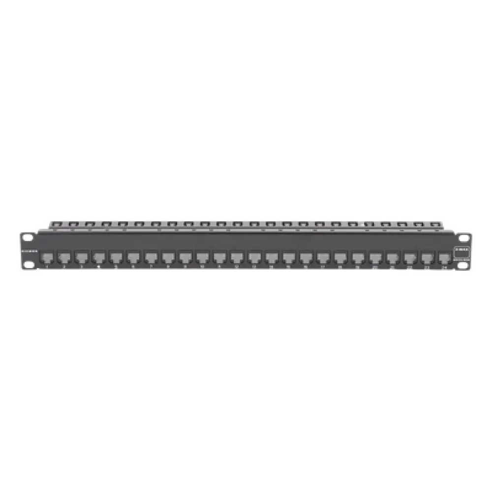 Patch Panel / 24 Puertos / Blindado / Cat 6A / Plano / 1UR