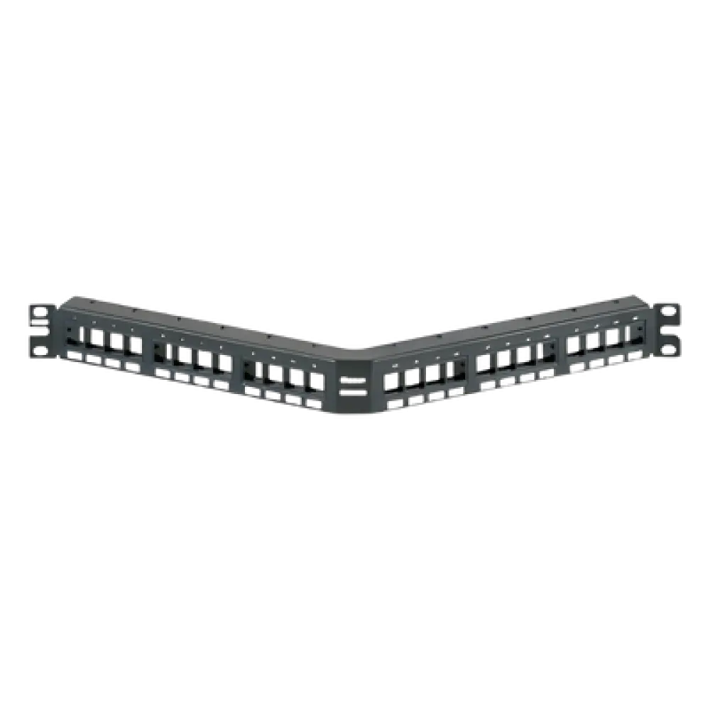 Panel de Parcheo Modular Keystone / 24 Puertos / Angulado / 1UR / 19" (482.6 mm)