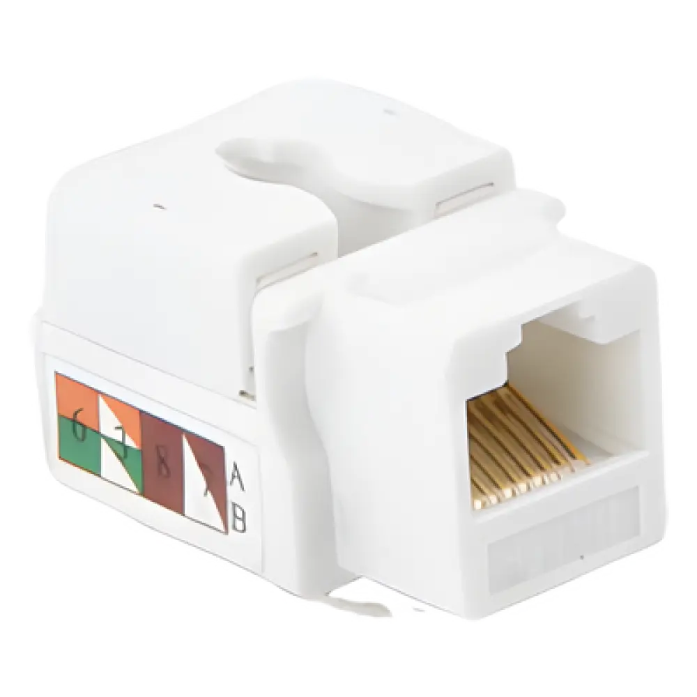 Módulo Jack Keystone / Cat5e / Terminación 110 / RJ45 / 1 Puerto / 90° / T568A-B / Blanco