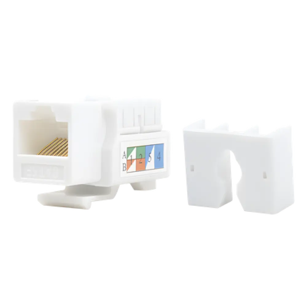 Módulo Jack Keystone / Cat5e / Terminación 110 / RJ45 / 1 Puerto / 90° / T568A-B / Blanco