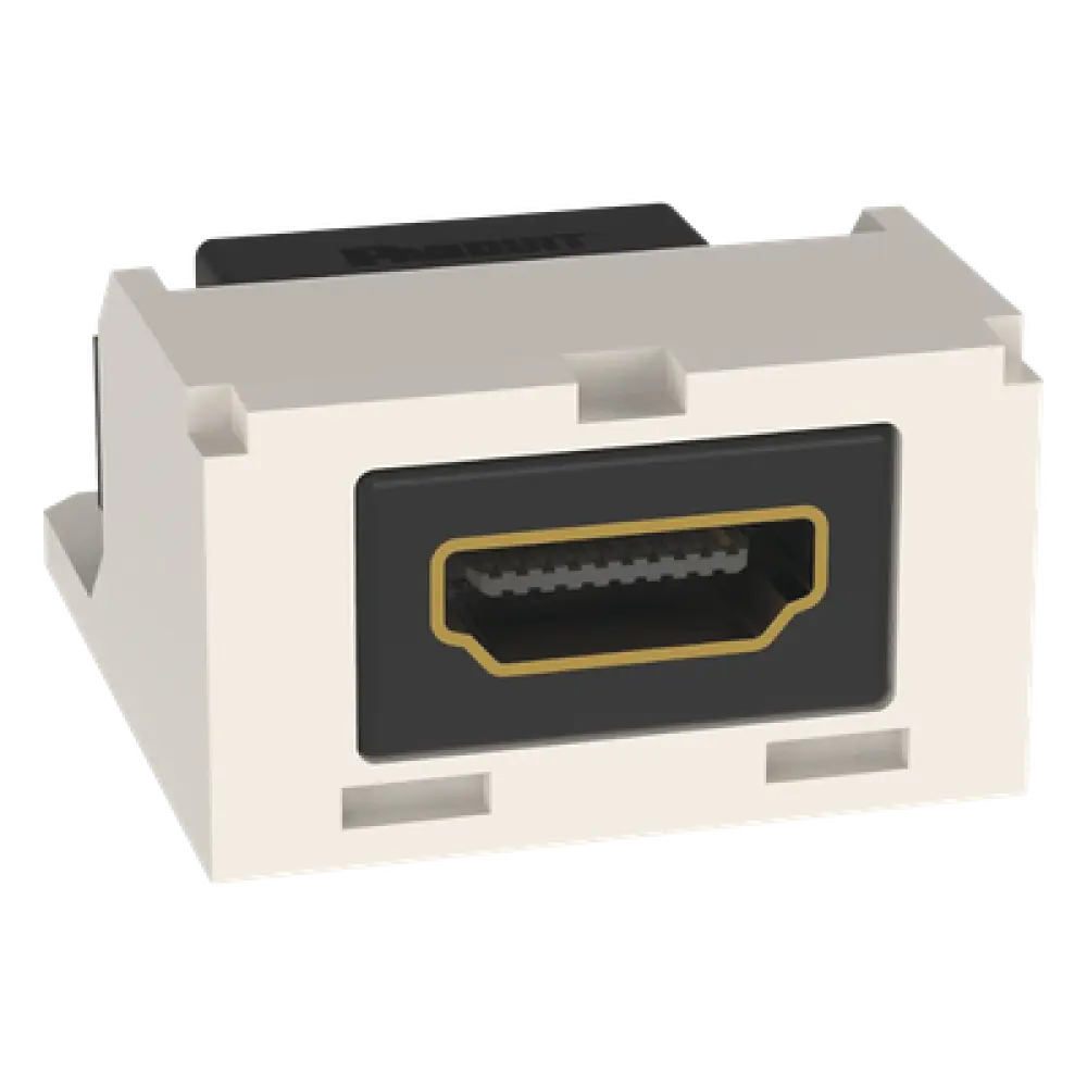 Módulo Acoplador HDMI 2.0 / Tipo-A Hembra-Hembra / Categoría 2 / 2 Espacios Mini-Com / 1.37 x 1.13 x 0.72 in (34.85 x 28.70 x 18.29 mm)