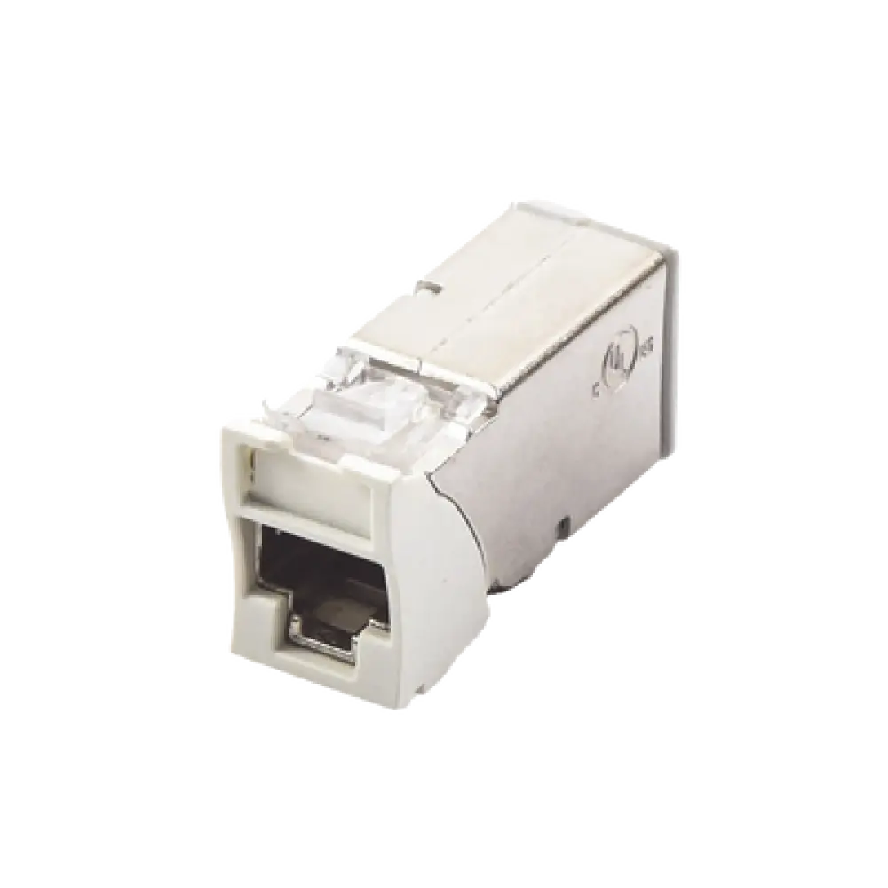 Jack Cat6A Blindado / Montaje Híbrido Plano y Angulado / 48 Puertos en 1U / F/UTP / Color Blanco