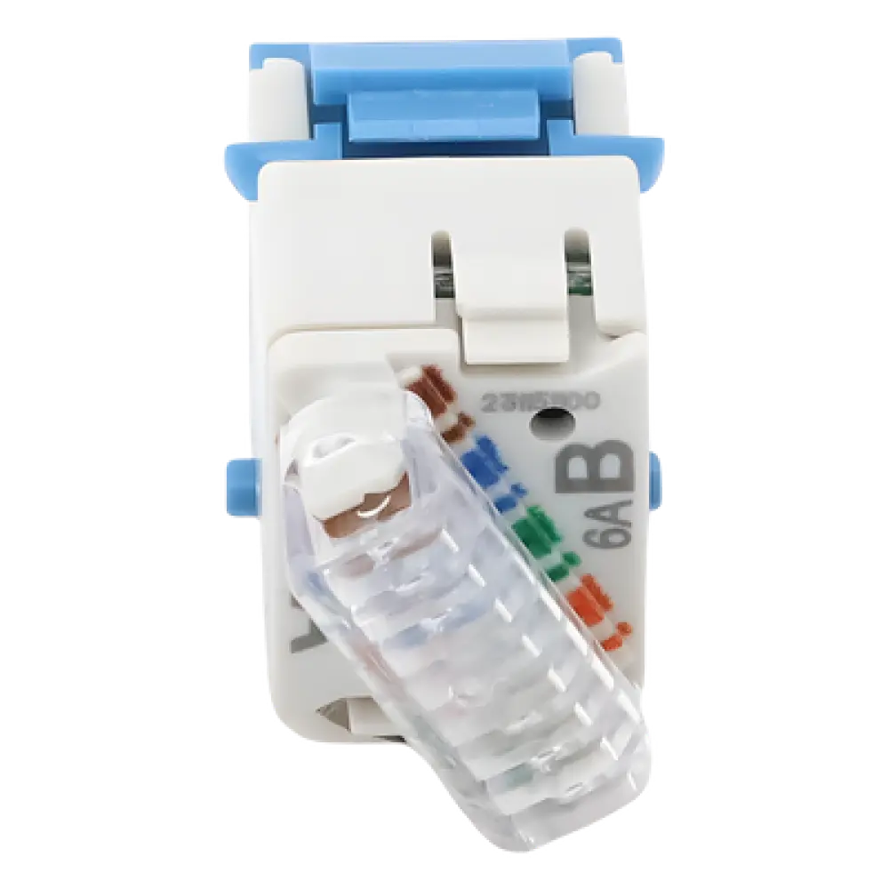 Jack Keystone / Cat6a UTP / Terminación 110 / RJ45 / -10 a 60°C / UL 94 V-0
