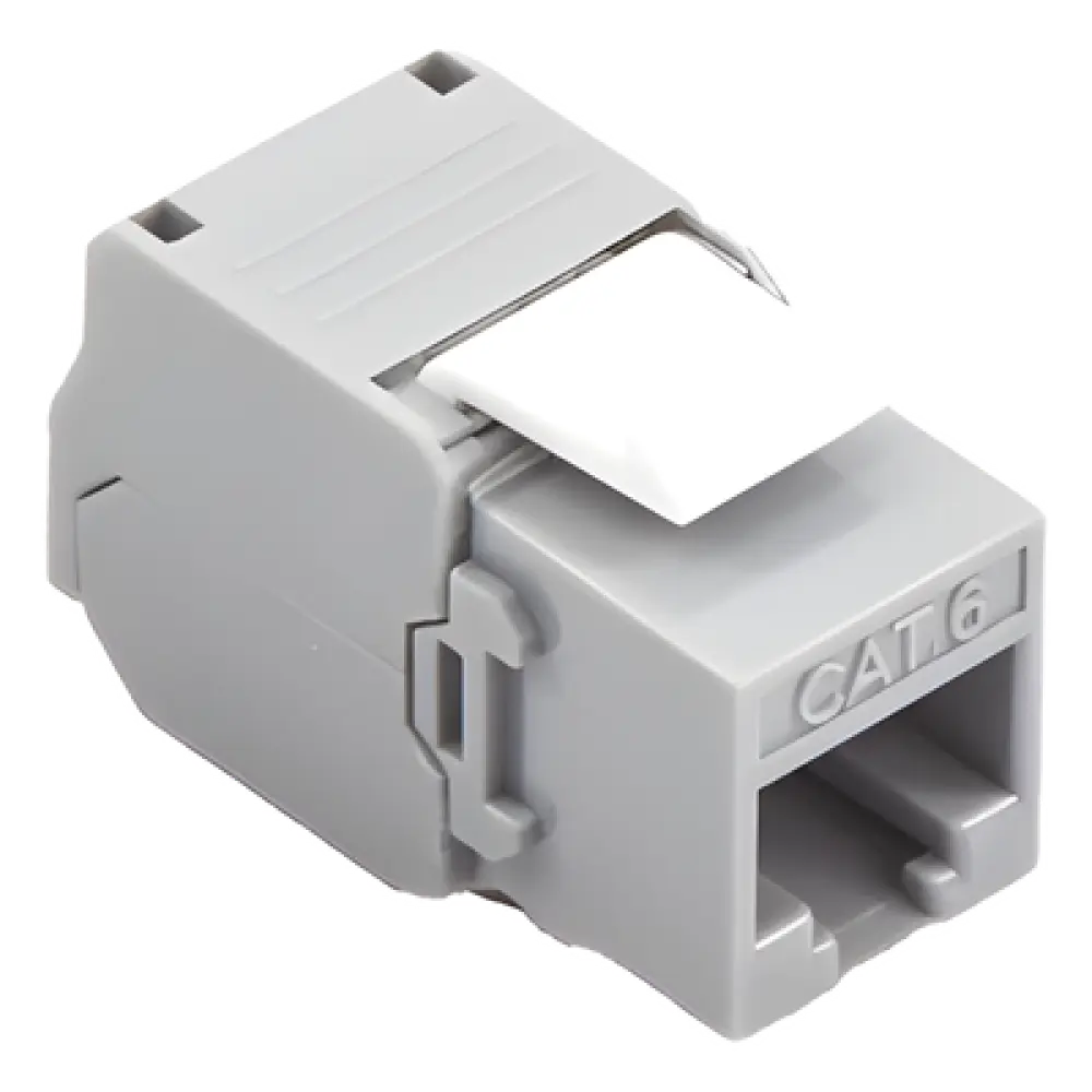 Módulo Jack Keystone / Cat6 / Toolless / Terminación 180° / UTP / Color Gris