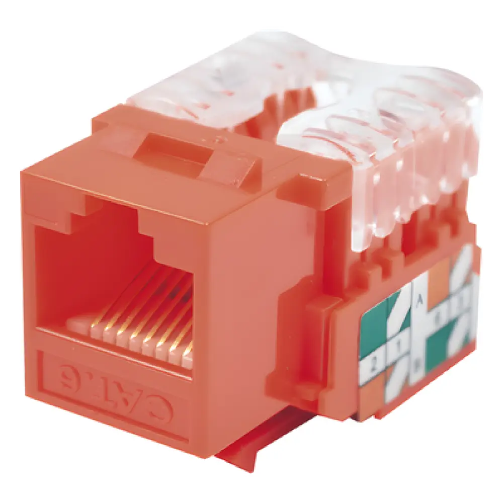 Módulo Jack Keystone / Cat6 / Terminación 110 / UTP / Color Rojo / 1 Puerto