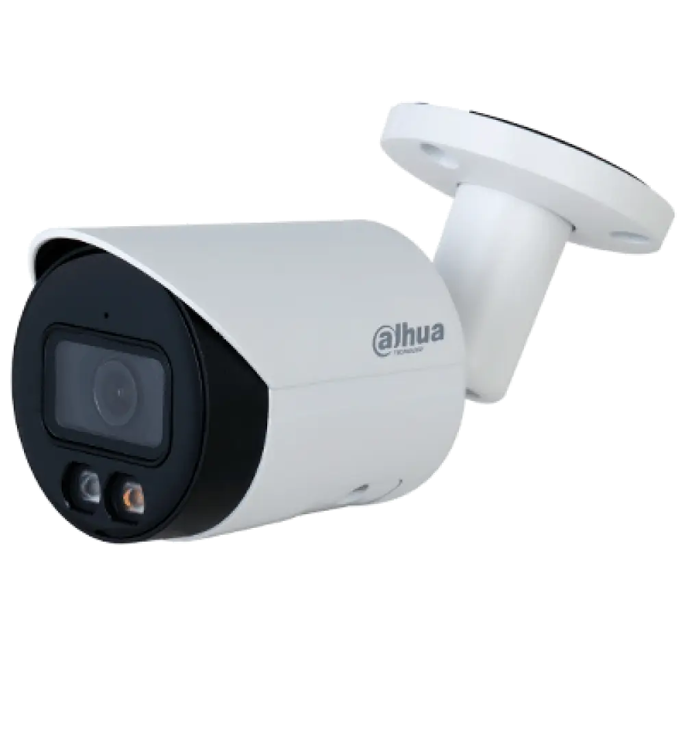 DAHUA IPC-HFW2449S-S-IL - Camara Bullet IP 4 Megapixeles/ Iluminador Dual Inteligente+Full Color/ WizSense/ Lente de 2.8mm/ 95 Grados/ Microfono Integrado/ 30 Mts de IR y Luz Visible/ Metal/ Ranura MicroSD/ WDR 120dB/ SMD Plus/ PoE