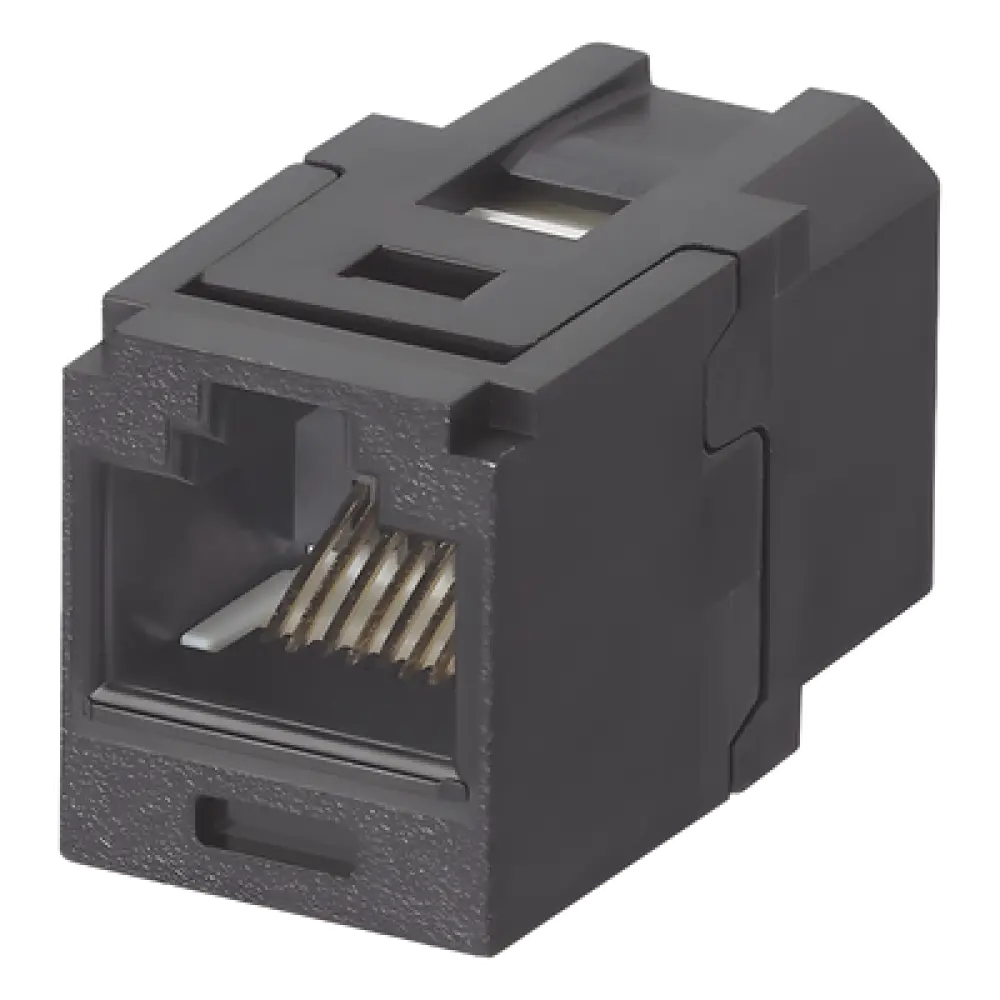 Módulo Acoplador RJ45 / Categoría 6 / Mini-Com / Contactos Chapados en Oro 50 µin / HDBaseT 100 W / -10°C a 65°C