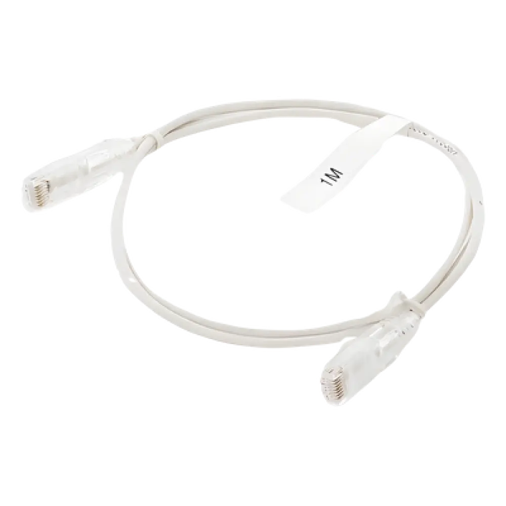 Cable de Parcheo Slim UTP Cat6 / 1 Metro (3.28 Pies) / 28 AWG / Blanco / 1 Gbps+