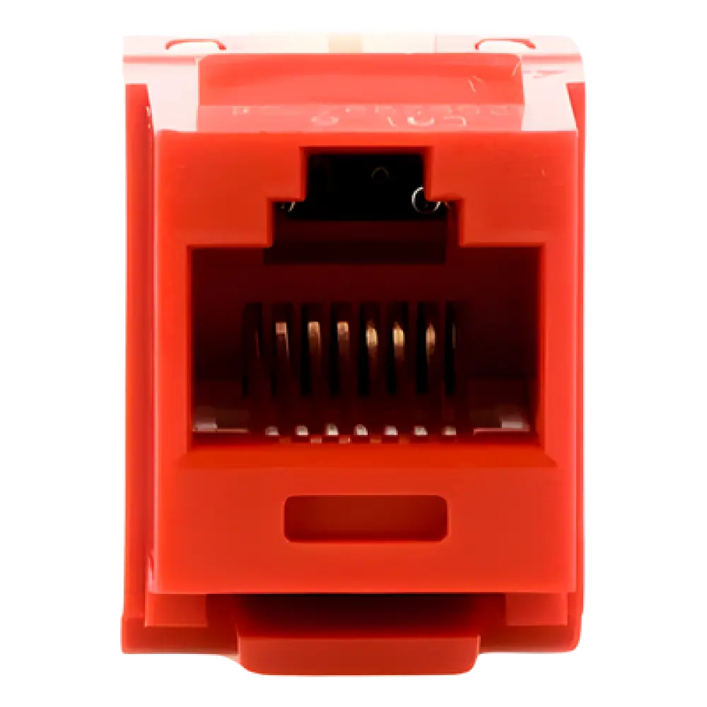 Conector Jack / Categoría 6 / Clase E / Terminación 110 / T568A/B / Keystone / 1 Puerto / Sin Blindaje / Color Rojo