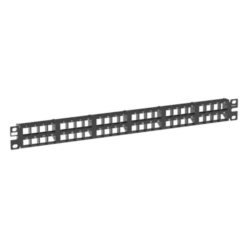 Panel de Parcheo Modular / 48 Puertos / 1 UR / Alta Densidad / Keystone / Acero CRS / RoHS