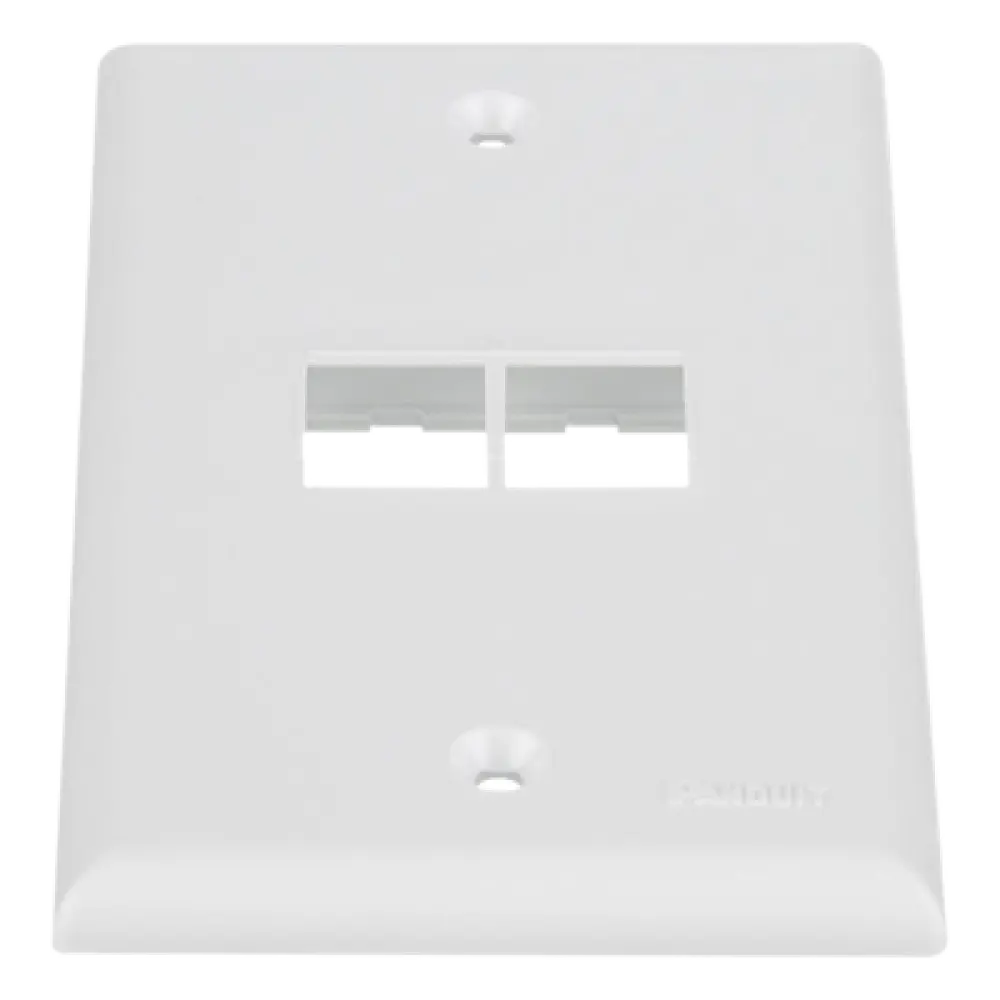 Placa de Pared Vertical / 2 Puertos Keystone / Montaje Vertical / 69.8 x 114.3 mm / 2.75 x 4.5 pulg. / Blanco