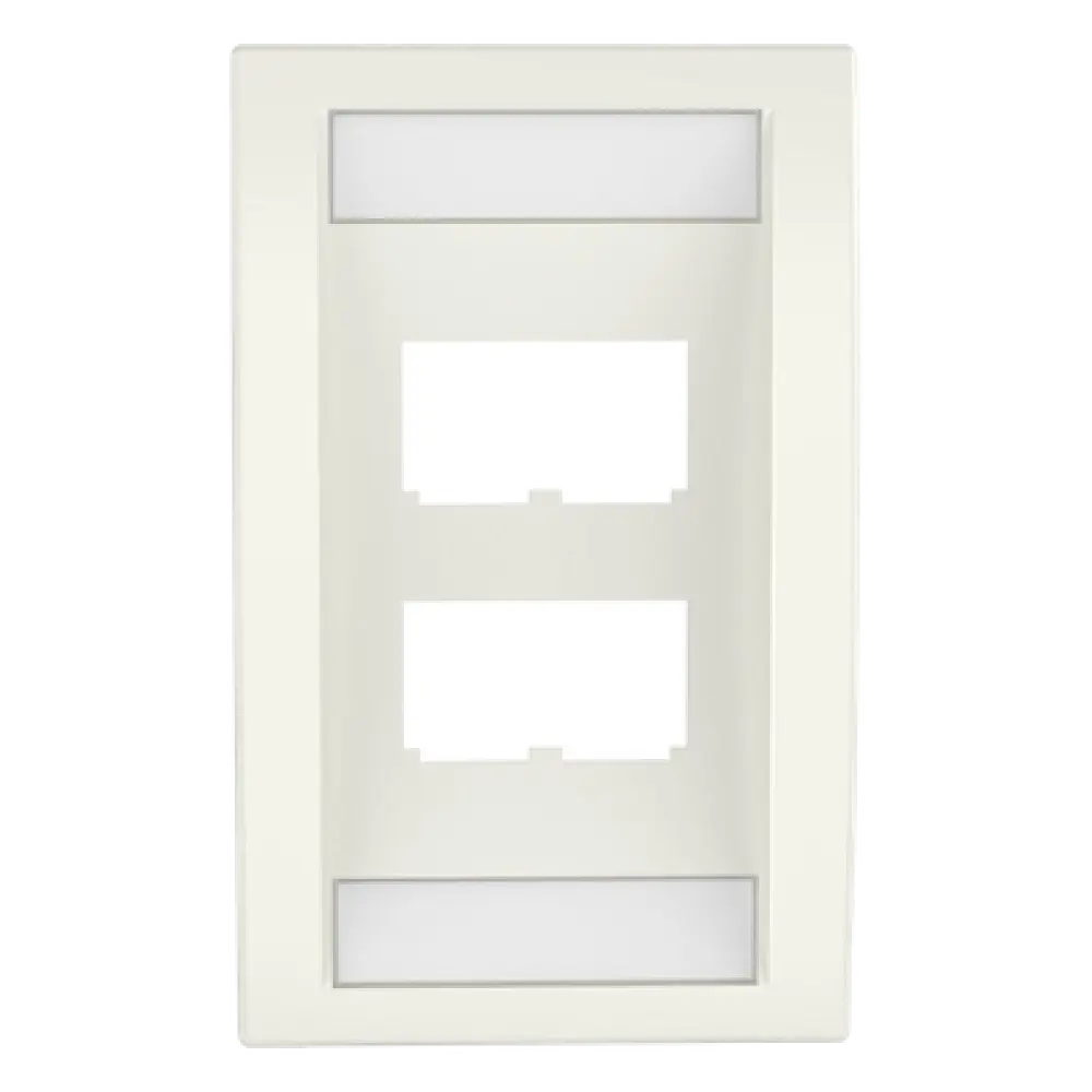 Placa de Pared Vertical / 4 Puertos Mini-Com / 69.8 x 114.3 mm / 2.75 x 4.5 pulg / Blanco Mate