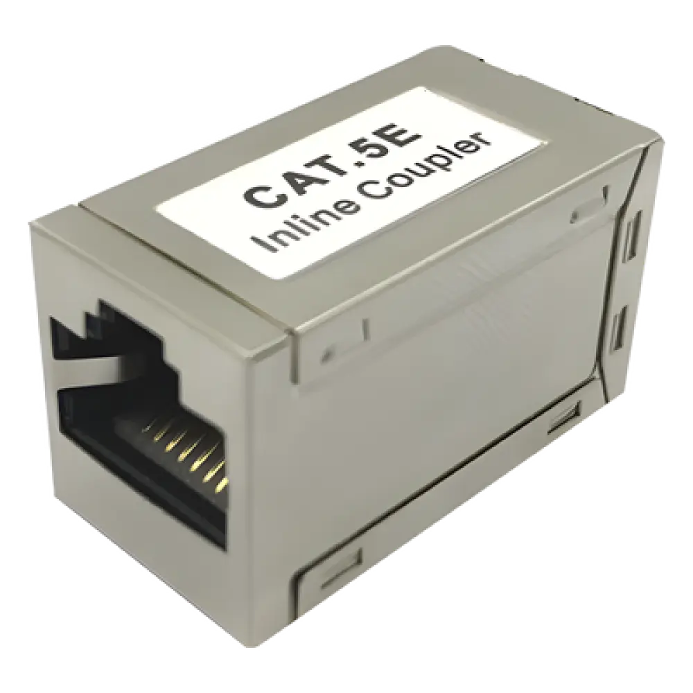 Acoplador STP / Cat5e / 1000 Mbps / Blindado EMI/RFI / 2 Puertos RJ45 / 750 VCA