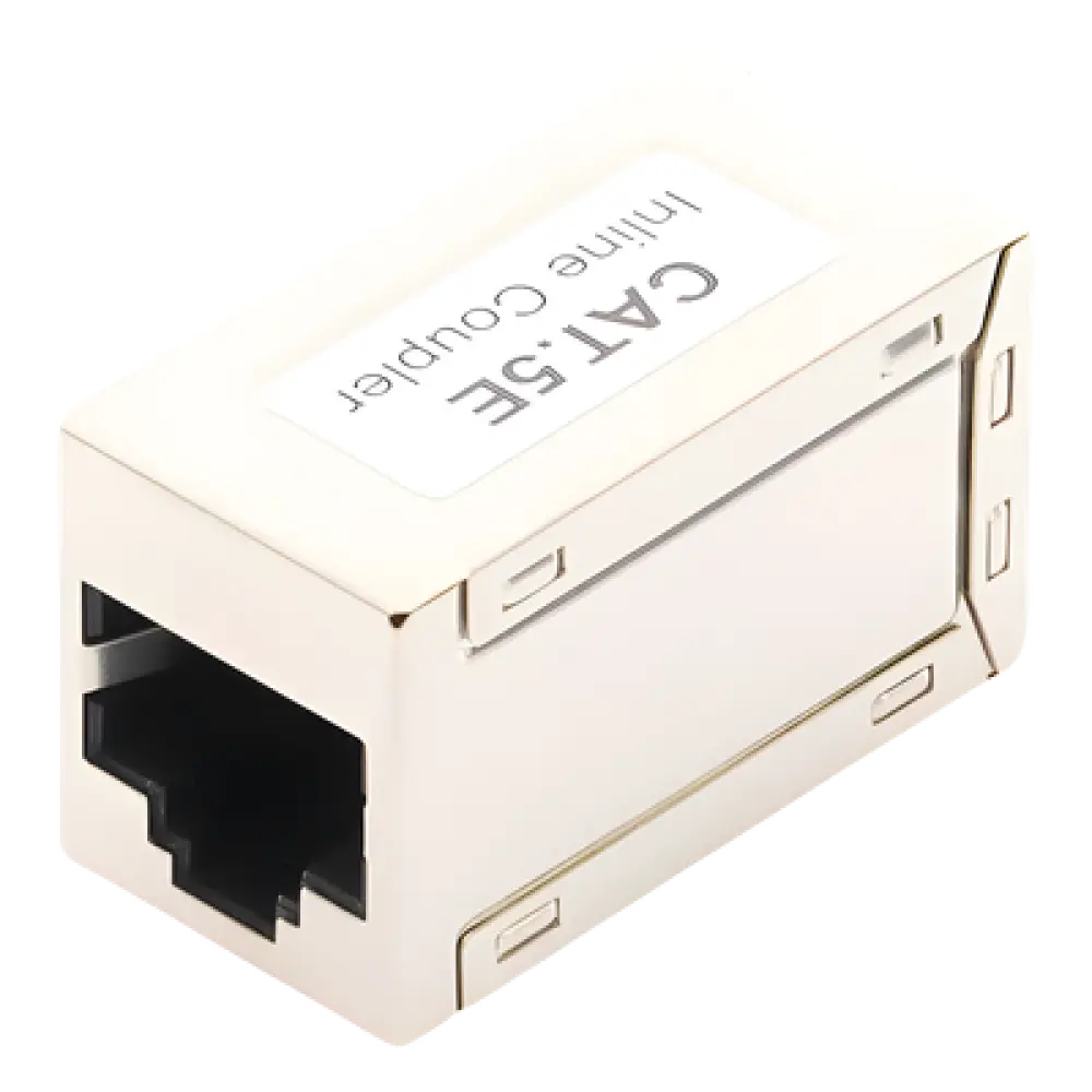 Acoplador STP / Cat5e / 1000 Mbps / Blindado EMI/RFI / 2 Puertos RJ45 / 750 VCA