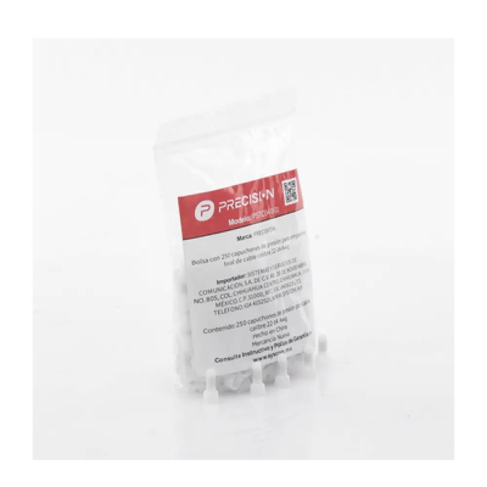 Terminales Tipo Campana / 250 Piezas / Calibre 14-22 AWG / Aislamiento PVC / Empalme Final